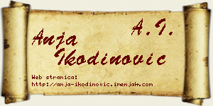 Anja Ikodinović vizit kartica